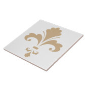 Tan Brown Fleur de lis Tegeltje (Zijkant)