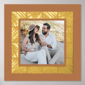 Tan Brown Herringbone Custom Foto Folie Art Print (Voorkant)