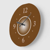Tan Brown met White Glow Effect > Plain Clocks Grote Klok (Hoek)