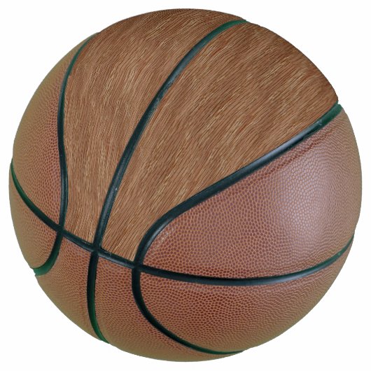 Tan Brown Natural Oak Wood Grain look Basketbal (Schuin)