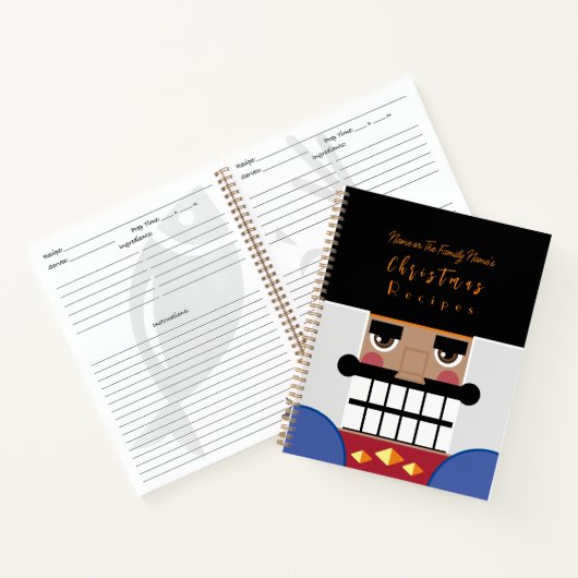 Tan Brown Notenkraker Kerst Recepten Kookboek Notitieboek (Binnen)