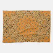 Tan Brown Paisley Westerne Bandana Scarf Print Theedoek (Horizontaal)