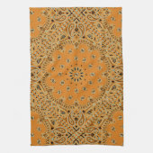 Tan Brown Paisley Westerne Bandana Scarf Print Theedoek (Verticaal)