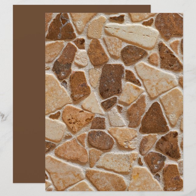Tan Brown Pebble Stones Texrapbook Paper (Voorkant / Achterkant)