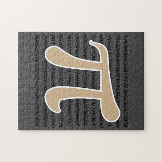 Tan Brown Pi-symbool Legpuzzel (Horizontaal)
