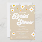 Tan Brown Retro Daisy Flower Vrijgezellenfeest Kaart (Voorkant)