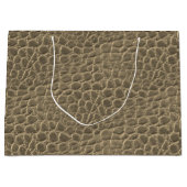 Tan Brown Snake Skin Dragon/Dinosaur Animal Print Groot Cadeauzakje (Voorkant)