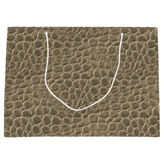 Tan Brown Snake Skin Dragon/Dinosaur Animal Print Groot Cadeauzakje (Voorkant)