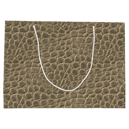 Tan Brown Snake Skin Dragon/Dinosaur Animal Print Groot Cadeauzakje (Achterkant)