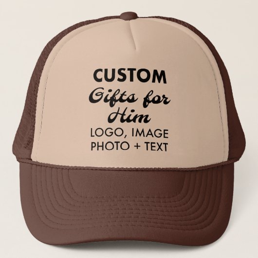 Tan & Brown Trucker Hoed Custom Gifts voor Hem Pet (Voorkant)