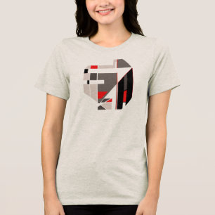 Tan Brown Zwart Rood Geometrische Abstracte MCM Lo Tri-Blend Shirt