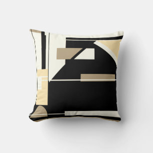 Tan, Brownish Black, White Nautical look Abstract Kussen