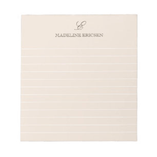 Tan & Bruin Monogram Gelinieerd Notitieblok