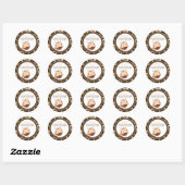 Tan + bruin zebra boys baby shower stickers (Vel)