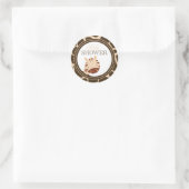 Tan + bruin zebra boys baby shower stickers (Tas)