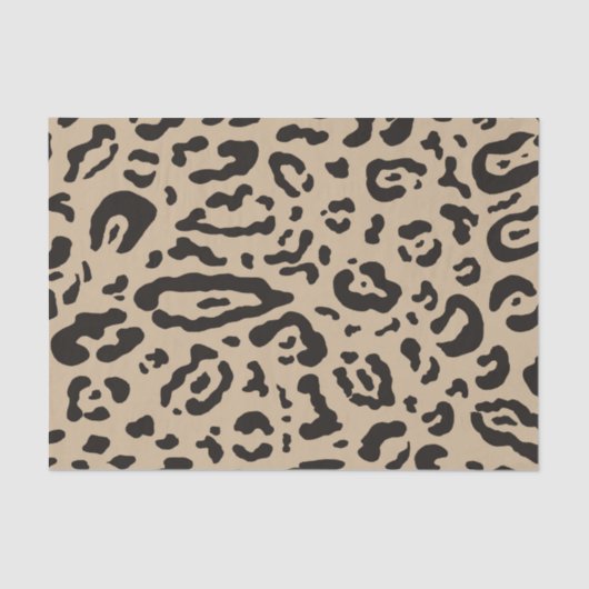 Tan Bruin Zwart Cheetah Leopard Dier Print Party Tissuepapier (Voorkant)