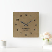 Tan Brushed Stucco Print Pattern Acrylclock Vierkante Klok (Huis)