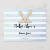 Tan Bunny Blue Baby Aankomst Voorspellingen Spel Informatiekaartje (Achterkant)