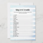 Tan Bunny Blue Baby Word Scramble Game Kaart (Voorkant)