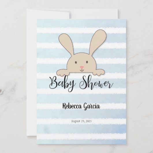 Tan Bunny Blue Baby Word Scramble Game Kaart (Achterkant)