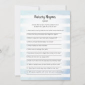 Tan Bunny Blue Nursery Rhymes Quiz Game Kaart (Voorkant)