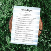 Tan Bunny Blue Nursery Rhymes Quiz Game Kaart