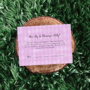 Tan Bunny Konijn Mama's Buik Maat Douche Game Informatiekaartje