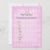 Tan Bunny Paarse Argyle Baby Emoji Afbeeldingen Ga Kaart (Voorkant)