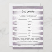 Tan Bunny Paarse Baby Language Game Kaart (Voorkant)