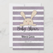 Tan Bunny Paarse Baby Language Game Kaart (Achterkant)