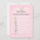 Tan Bunny Pink Argyle Baby Emoji Afbeeldingen Game Kaart (Voorkant)