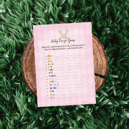 Tan Bunny Pink Argyle Baby Emoji Afbeeldingen Game Kaart