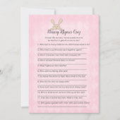 Tan Bunny Pink Argyle Nursery Rhymes Game Kaart (Voorkant)