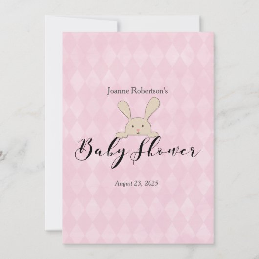 Tan Bunny Pink Argyle Old Wives Kaart (Achterkant)