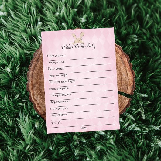 Tan Bunny Pink Argyle wil Baby gamen Kaart