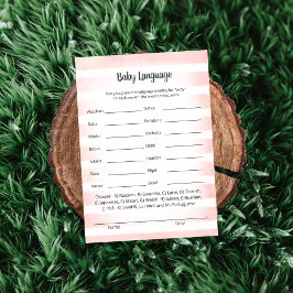 Tan Bunny Pink Baby Language Game Kaart