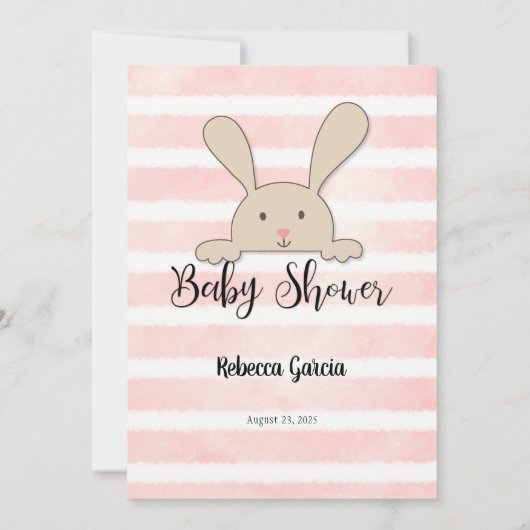 Tan Bunny Pink Baby Language Game Kaart (Achterkant)