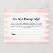 Tan Bunny Pink Mom's Belly Size Douche Spel Informatiekaartje (Voorkant)