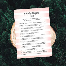 Tan Bunny Pink Nursery Rhymes Quiz Game Kaart