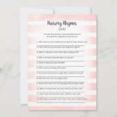 Tan Bunny Pink Nursery Rhymes Quiz Game Kaart (Voorkant)