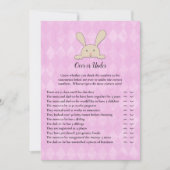Tan Bunny Rabbit Paars onder Shower Game Kaart (Voorkant)