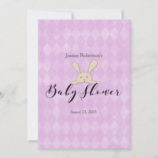 Tan Bunny Rabbit Paars wat er op je telefoonspel s Kaart (Achterkant)