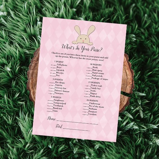 Tan Bunny Rabbit roze wat er in je paarse spel zit Kaart