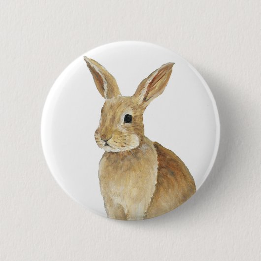 "Tan Bunny" Rabbitt Art Button (Voorkant)