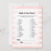 Tan Bunny Roze wat er in je Purse Game zit Kaart (Voorkant)