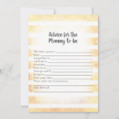 Tan Bunny Yellow Advice voor mammie Shower Game Kaart (Voorkant)