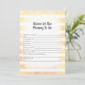 Tan Bunny Yellow Advice voor mammie Shower Game Kaart (Staand voorkant)