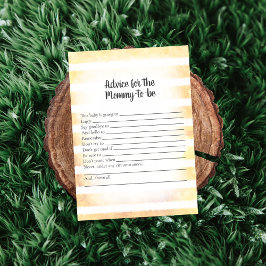 Tan Bunny Yellow Advice voor mammie Shower Game Kaart