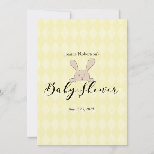 Tan Bunny Yellow Argyle Old Wives Kaart (Achterkant)