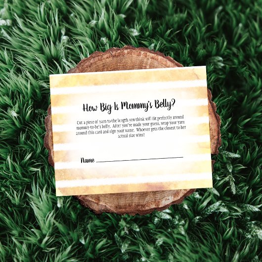 Tan Bunny Yellow Mom's Belly Size Douche Spel Informatiekaartje
